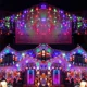 thumbnail image 3 of Decoración navideña 2024, cortina de luces LED con forma de carámbano, guirnalda de calle para exteriores, para bodas de invierno, Año Nuevo 2025, 220 V, UE, 3 of 5