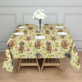 thumbnail image 3 of Yellow Highland Cow Flower Hat Pattern Square Tablecloth,Waterproof Square Table Cover,Wipeable Spillproof Washable Table Cover for Home Kitchen Party Decor 60"x60"(152x152cm), 3 of 6