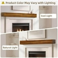 thumbnail image 3 of Indoor Fireplaces Fireplace Mantel,72" Wood Floating Fireplace Shelves,Wall Mounted Wooden Display Shelving,Handcrafted Wood Brack,Natural Mantels Over Fireplace,72" x 8" x 6"-Dark Chocolate,Electric, 3 of 9