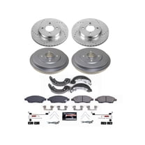 Front and Rear Brake Pad Rotor Shoe Drum Kit - Compatible with 2012 - 2019 Nissan Versa 1.6L 4-Cylinder 2013 2014 2015 2016 2017 2018