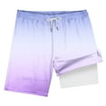 thumbnail image 4 of Gubotare Boys Swim Trunks Compression Boy's Letter Graphic Track Shorts Waist Athletic Workout Shorts (Light Purple,Size 13-14 Years), 4 of 4