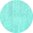 thumbnail image 1 of Ahgly Company Indoor Round Abstract Turquoise Blue Contemporary Area Rugs, 3' Round, 1 of 4