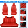 thumbnail image 6 of Car Seat Cover for Cadillac XTS 5 Seats, Deluxe PU Leather Auto Front Rear Cushion Protector Full Set for CT6 DTS SRX Red, 6 of 12