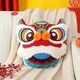 thumbnail image 6 of Tongina Chinese New Year Pillow Home Decoration Lion Lunar Asian Lucky Traditional Vintage Waist Cushion Holiday Throw 48x45cm blue, 6 of 10