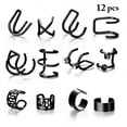 thumbnail image 2 of Ear Cuffs Alloy Fashion 6 Pairs Rhinestone Non-piercing Cuff Earrings Ear Clips, 2 of 10