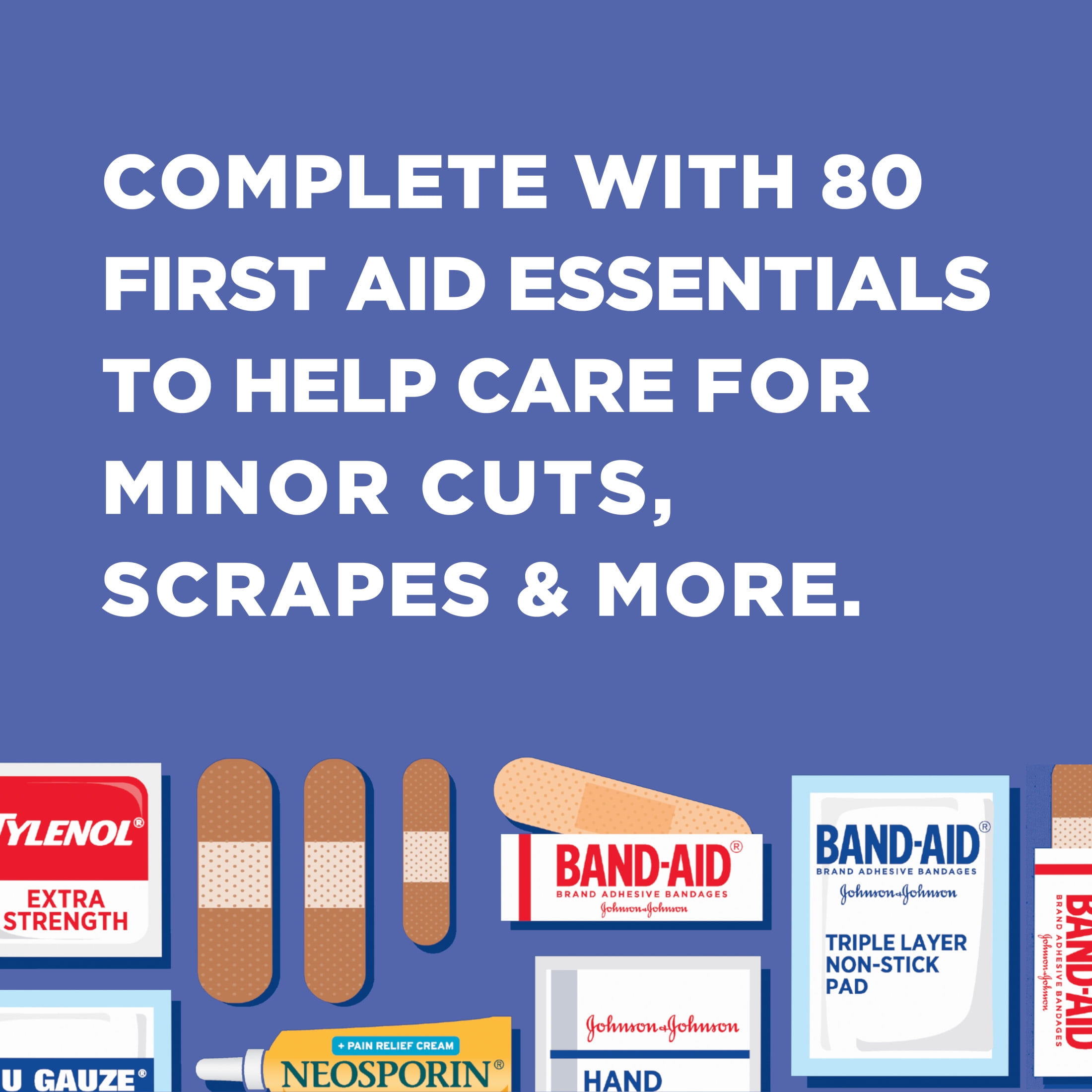 Band-Aid Travel Ready Portable Emergency First Aid Kit for Minor Wound Care  with Assorted Adhesive Bandages, Gauze Pads & More, Ideal for Travel, Car