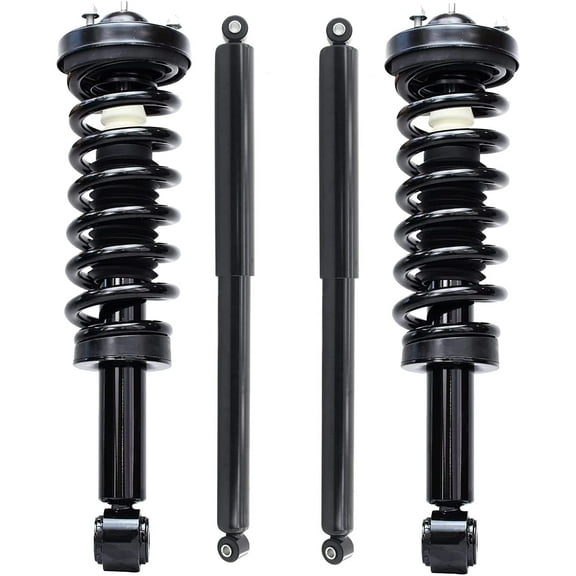Detroit Axle - Struts Shocks for 4WD 2009-2013 Ford F-150 Complete 2 Front Struts w/Coil Spring 2 Rear Shock Absorbers 2010 2011 2012 Replacement Quick Install Ready Struts Assembly