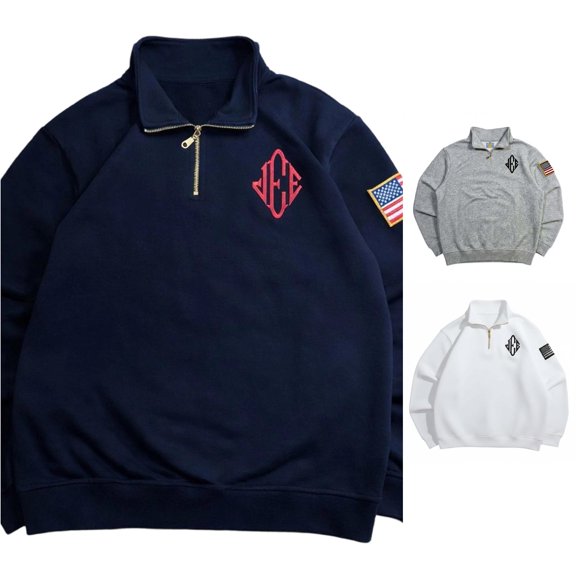 Afdoent Sweatshirts for Men Stylish Half Zip Sweatshirt Heavyweight Casual Long Sleeve Pullover for Streetwear Comfort Loose Fit