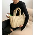 thumbnail image 5 of Kukuzhu Quilted Shoulder Tote Bag Women Padding Cotton Down Hobo Bag Large Casual Shopping Handbag Purse, 5 of 7