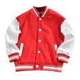 thumbnail image 2 of EnJoCho Boys Girls Baseball Jacket Kids 𝖴niform Coat Casual School Cotton Classic Pocket Outerwear Letterman Sport Jacket, 2 of 6