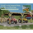 thumbnail image 5 of Jocisland 12x24x8.2 FT Cedar Wood Carport for 2 Cars, Heavy Duty Canopy Carport with Sloped Galvanized Steel Roof for All Weather, 5 of 9