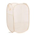 thumbnail image 2 of Cesta de almacenamiento de ropa plegable Malla de nailon Organización de artículos diversos de gran tamaño Bolsa de ropa sucia Cesta de almacenamiento Beige BLESIY Contenedor de cesta de almacenamiento, 2 of 6