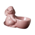 thumbnail image 4 of Ceramic de la copa de huevo de conejo Pascua Pastel de huevo Pascua Figurina de huevo de la figura del huevo para la cena para la cena Rosa, 4 of 8