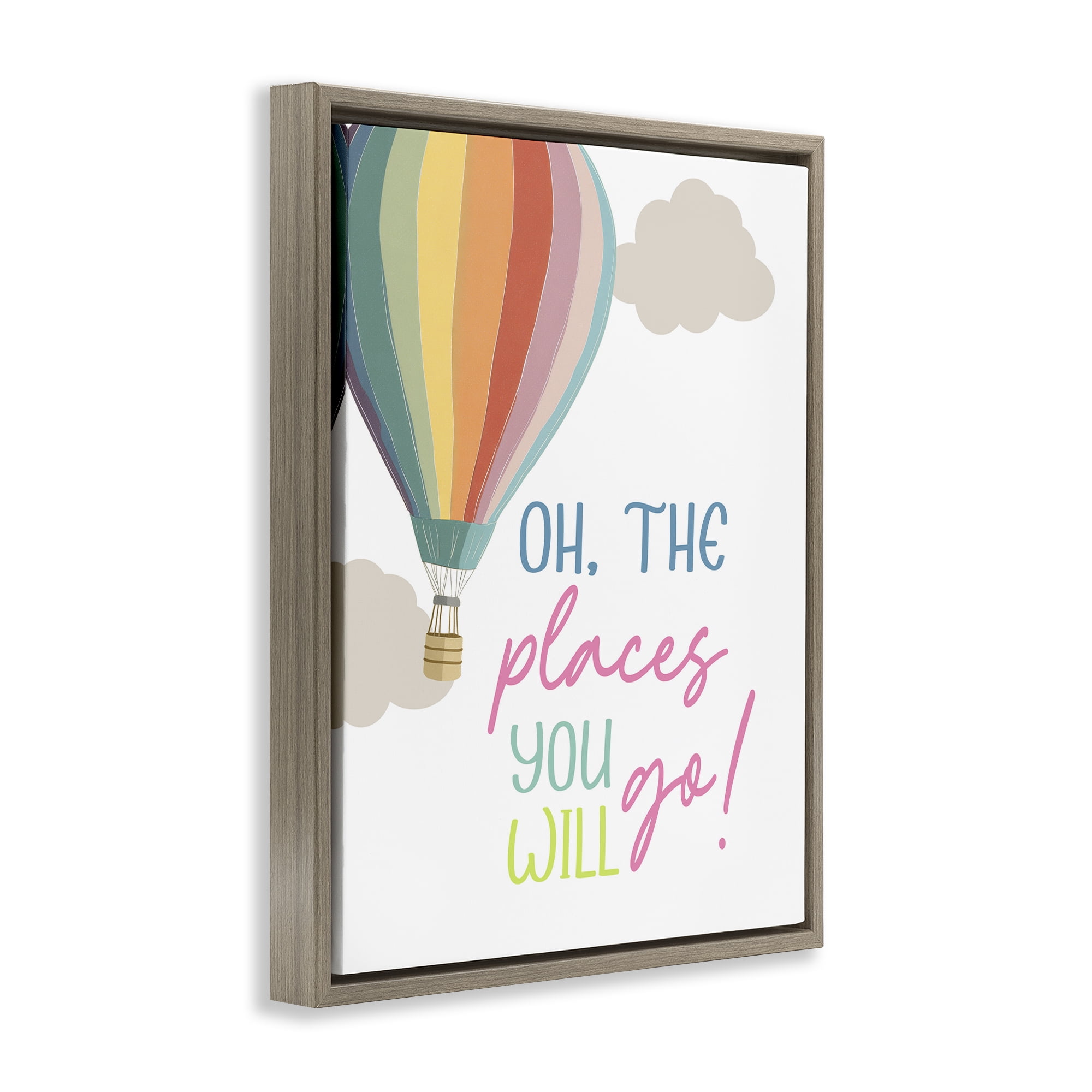 Stupell Industries The Places You Will Go Brown Framed Floater Canvas Wall Art, design by Christine Simpson Art