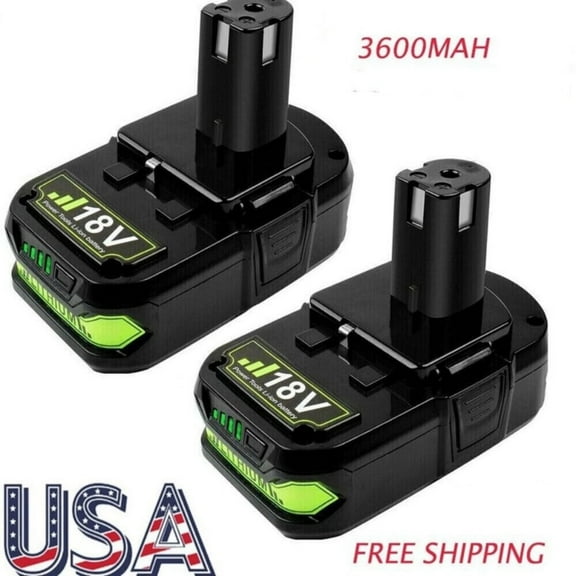 2Packs 3.6Ah Lithium Battery Replacement for Ryobi 18V Battery P102 P103 P104 P105 P107 P108 P109 P122 Compatible with Ryobi 18V Cordless Power Tools