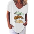 thumbnail image 1 of Pompotops Chemises Mode Décontractée pour Femmes, Manches Courtes, Tee-Shirt Ample, 1 of 4