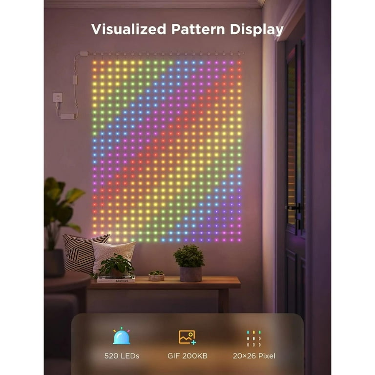 Govee Curtain Lights 2, Smart LED Lights, DIY GIF AIGC, 1040 LEDs