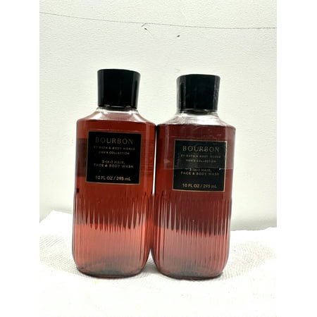 Bath & Body Works Bourbon Men's Collection 3-in-1 Hair, Face, and Body Wash 10 fl. oz. Lot of 2