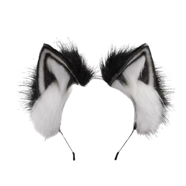 Justharion Animal Hair Hoop Shapable And Inner Iron Wire Performance Look No Shedding Shows Black and white 1Set