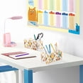 thumbnail image 6 of Owls and Fall Leaf Acrylic Pen Holder 4 Compartments Clear Pencil Organizer Cup Makeup Brush Holder for Office Desk Classroom Home, 6 of 7