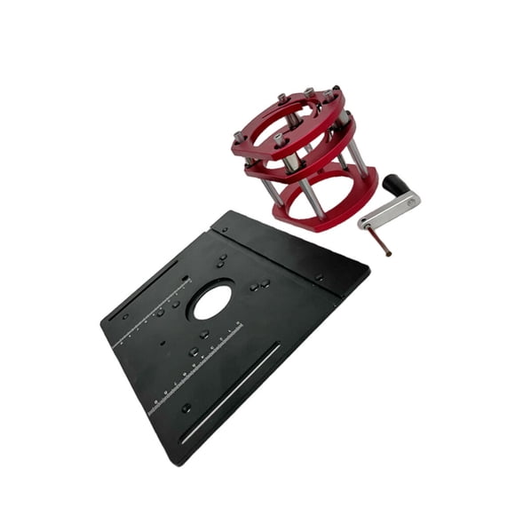 VONKY Router Lift Table Base Aluminum Alloy Woodworking Wood Milling Insert Plate Board Tools Woodworking Work Bench Black+base