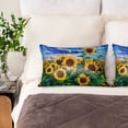 thumbnail image 3 of Pofeuu Landscape With Sunflowers Print Satin Pillowcase for Hair and Skin Pillow Cases, Silk Pillow Cases, Soft Cooling Pillow Covers, 20x30 Inches（Pillow core not included）, 3 of 7