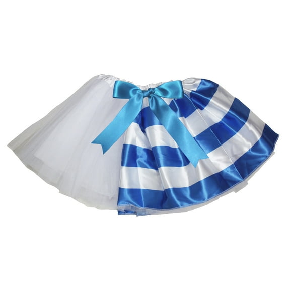 Petitebelle Argentina Theme Girl Tulle Tutu 1-10y (White/Flag, 5-10 Years)