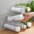 thumbnail image 4 of Organizador apilable de vino Matsuzay para botellas pequeñas de plástico color verde, 4 of 6