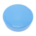 thumbnail image 1 of Unique Bargains 1 Pce Boîte de Rangement pour Appareils Dentaires avec Miroir Rond Bleu, 1 of 5