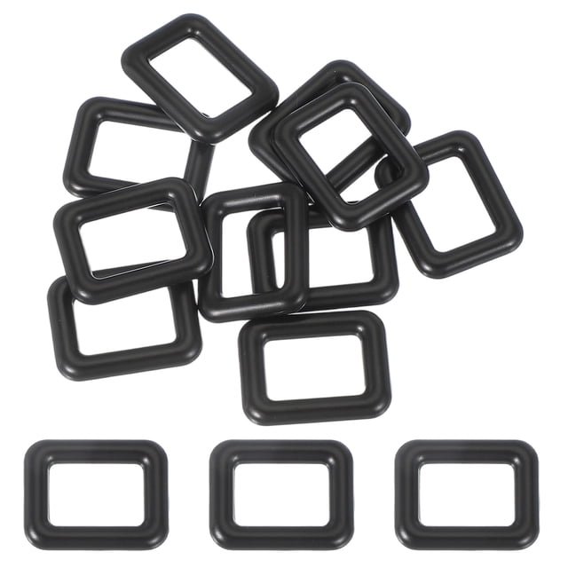 Uxcell Metal Rectangle Rings Buckle, Zinc Alloy Adjuster Sliders Webbing Strap Fasteners Black 16mm