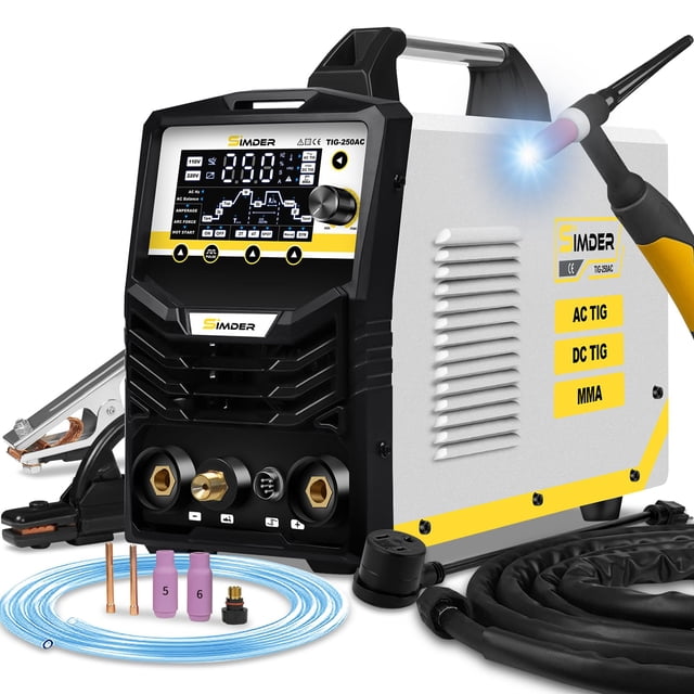 Soldadora TIG S SIMDER 250A AC/DC Pulso Doble Voltaje 110V/220V