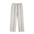 thumbnail image 2 of DODADAWANJ Big and Tall Sweatpants for Men Open Bottom Straight Wide Leg Cotton Pants Loose Fit Drawstring Elastic Waist Sweatpant with Pockets White XXL, 2 of 7