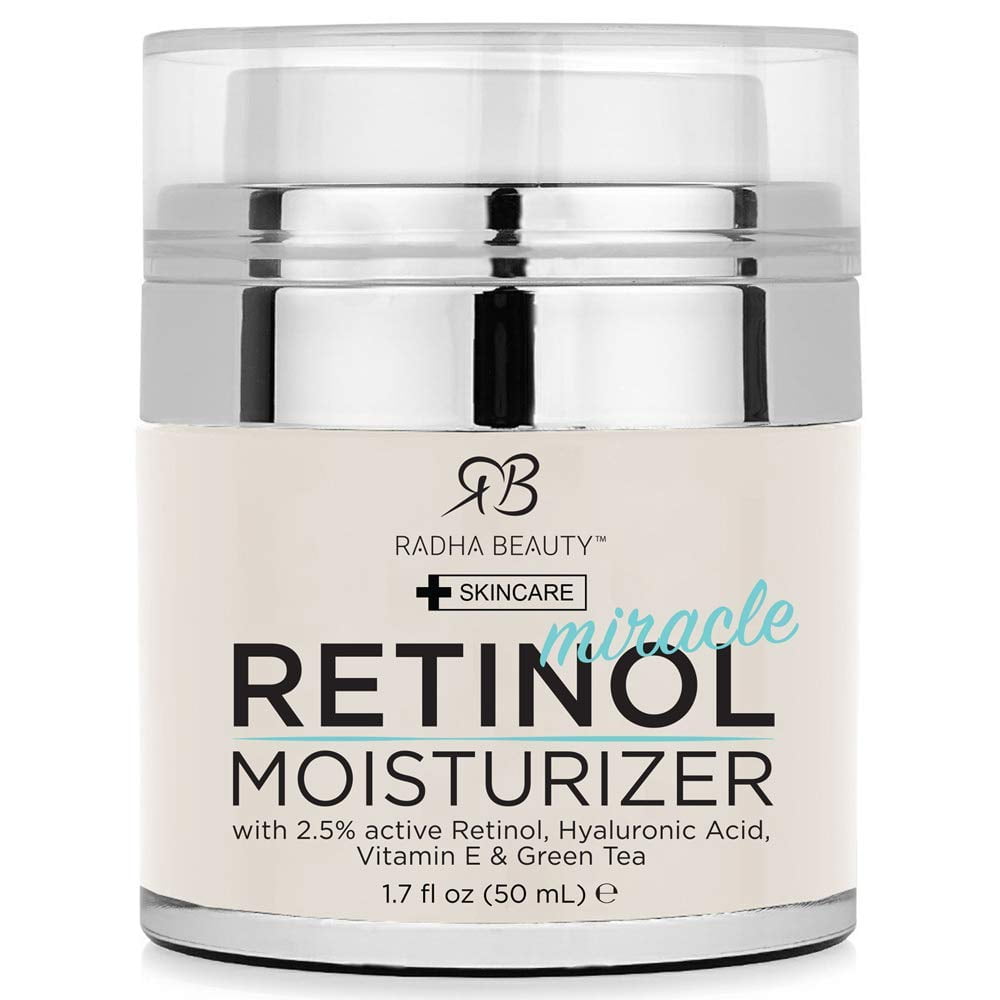 Radha Beauty Retinol Moisturizer Miracle Cream for Face with Retinol, Hyaluronic Acid, Vitamin