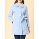 thumbnail image 5 of Abrigo largo elegante de invierno para mujer con cuello de solapa en azul claro, talla L, 5 of 7