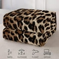 thumbnail image 5 of Brown Leopard Throw Blanket, Cheetah Print Blanket, Cozy Soft Blanket, Lightweight Blanket, Fluffy Fuzzy Warm Plush Flannel Blanket, Fleece Blanket for Couch, Bed, Sofa, Travel, 40"x50", 5 of 7