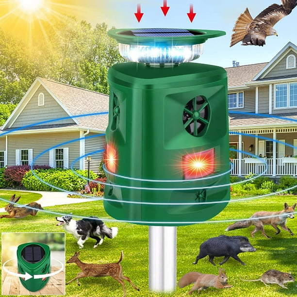 Solar Ultrasonic Animal Repeller,360° Ultrasonic Repellent Outdoor,Cat