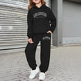 thumbnail image 2 of Afdoent Girls 2 Piece Outfits Girls Long Sleeve Hoodie And Sweatshirt With Letter Printed For Casual Wear And Outdoor Activities 5-6 Years, 2 of 4