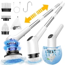 Electric Spin Scrubber for Cleaning Bathroom, Shower Scrubber Cordless Cleaning Brush with IPX7 Waterproof & 2 Speed, 3 Brush Heads, Bathroom Cleaning Supplies for Shower Tub Kitchen Tile Toilet