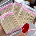 thumbnail image 2 of 400pcs Pink Double Head Nail Art Cuticle Pusher Remover 7CM Orange Wood Sticks Cotton Swab Clean Tool for Nail Rhinestone Makeup, 2 of 9