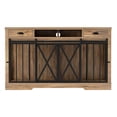 thumbnail image 2 of ModFusion 63" Vintage Brown TV Stand & Dual Dog Crate with Power Station – Fits 2 Dogs (15-30 lbs), Metal & Wood Design, 2 of 10
