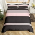 thumbnail image 2 of Manfei Kids Teens Adults Black Pink Stripes 3pcs Duvet Cover King,Mid Century Geometric Lines Ultra Soft Bedding King Size,Minimalist Abstract Art Microfiber Comforter Cover King(No Comforter), 2 of 6