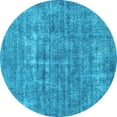 thumbnail image 1 of Ahgly Company Indoor Round Abstract Light Blue Modern Area Rugs, 7' Round, 1 of 4