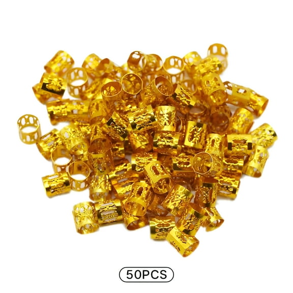 DESIGNICE 50Pcs Gold Hair Cuffs,Stylish Decoration Gold Hair Accessories,Hollow Design Hair Cuffs