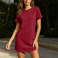thumbnail image 4 of Bxsruta Womens T Shirt Dress Short Sleeve Casual Loose Shift Dresses with Pockets, 4 of 7