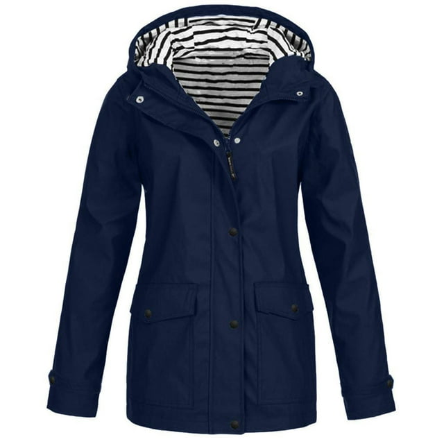 Hvobtty Vestes en Polaire à Manches Longues pour Femmes, Imperméable à Capuche, Coupe-Vent