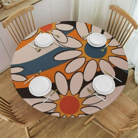 

Autua Flowers Wall Bridget Riley Round Tablecloth Stain Resistant Washable Perfect Indoor Outdoor Kitchen Dining Wedding Parties Tablecloth Polyester Fiber 42 -46