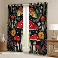 thumbnail image 2 of Manfei Red Mushroom Blackout Curtains Set of 2 (52x84 Each) for Female Men,Chic Floral Flowers Window Curtains,Exotic Style Curtains and Drapes,Ultra Soft Home Decor, 2 of 6