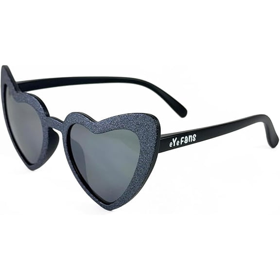 eYeFANS Sukida Kids Heart-Shaped Sunglasses – UV403 Protection, Impact-Resistant, BPA-Free Frame, Rose Sparkling