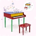 thumbnail image 3 of Costway 30-Key Classic Baby Grand Piano Toddler Toy Wood with Bench & Music Rack Colorful, 3 of 10