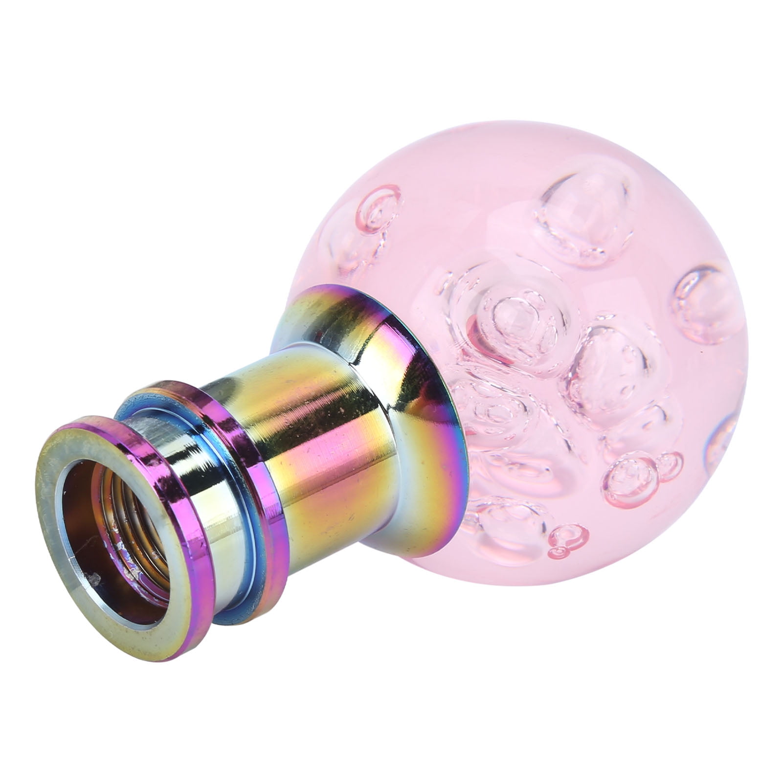 Ymiko Manual Shift Knob Gear Stick Shifter Pink Crystal Bubble With 3